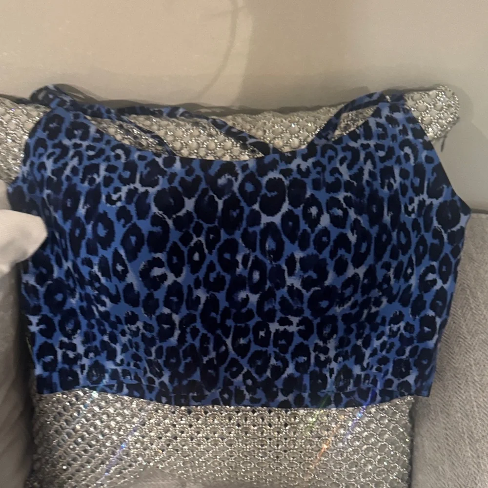Aerie Blue Leopard Print Leggings - Picture 3 of 4